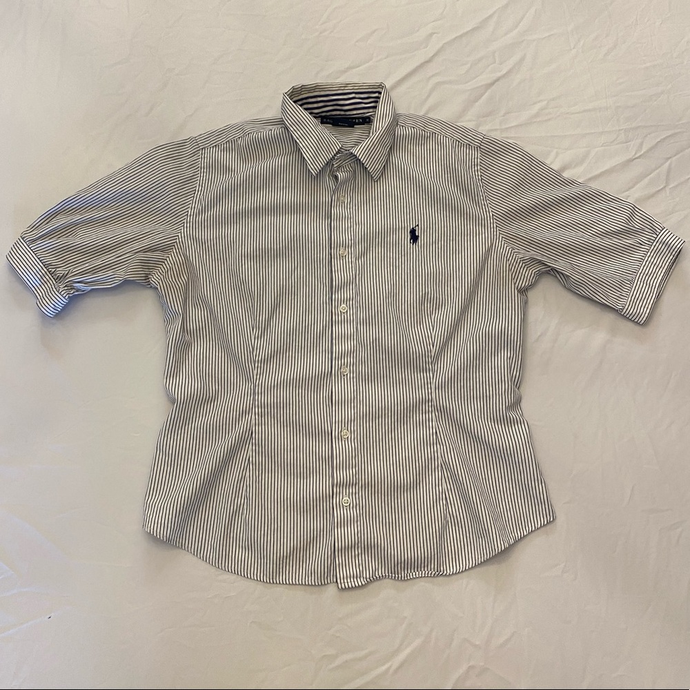 POLO RALPH LAUREN Fitted Button Down Blouse, 14